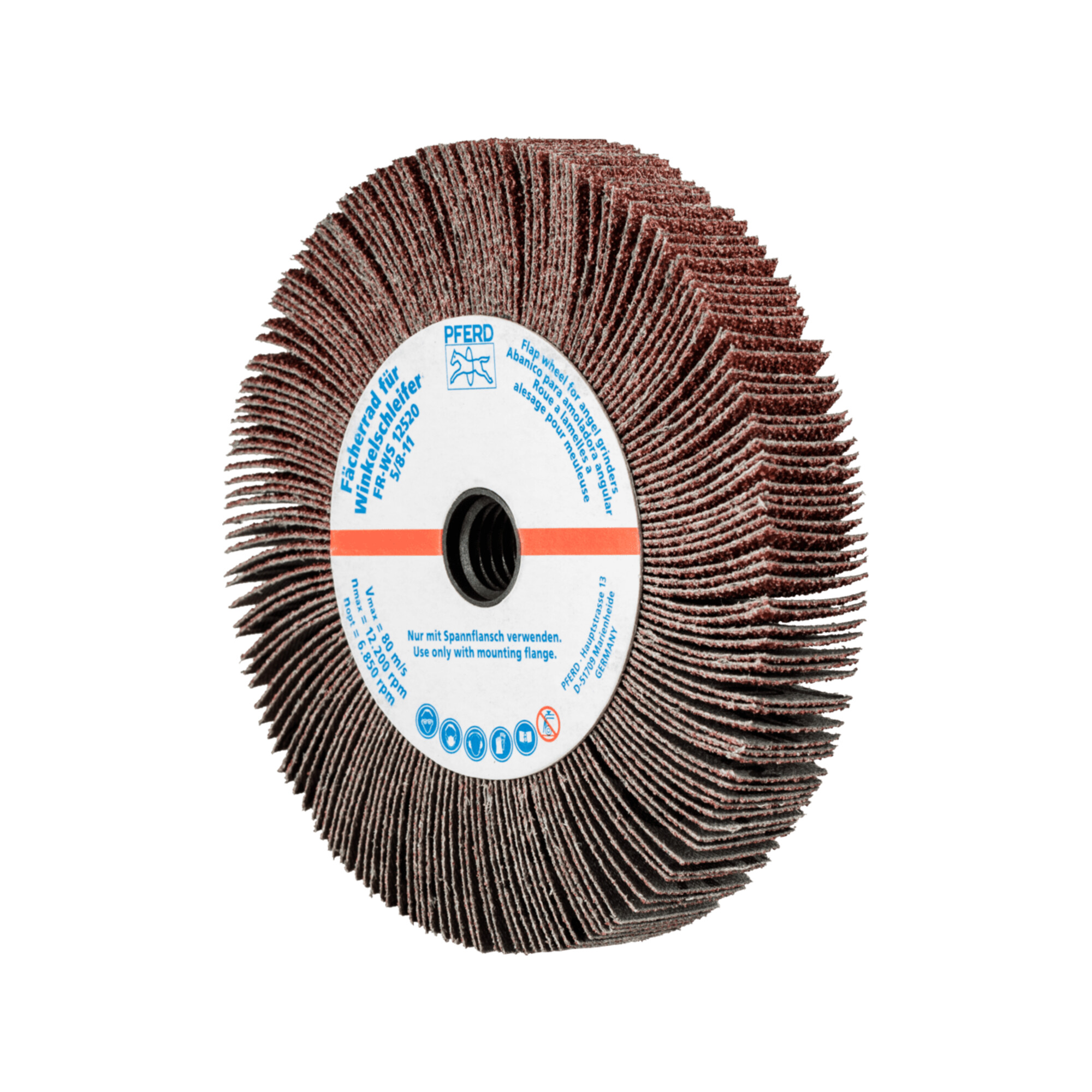 PFERD TOOLS Lamellenschleifrad für Winkelschleifer FR WS Ø 125x20mm 5/8-11 A40 universelle Anwendung