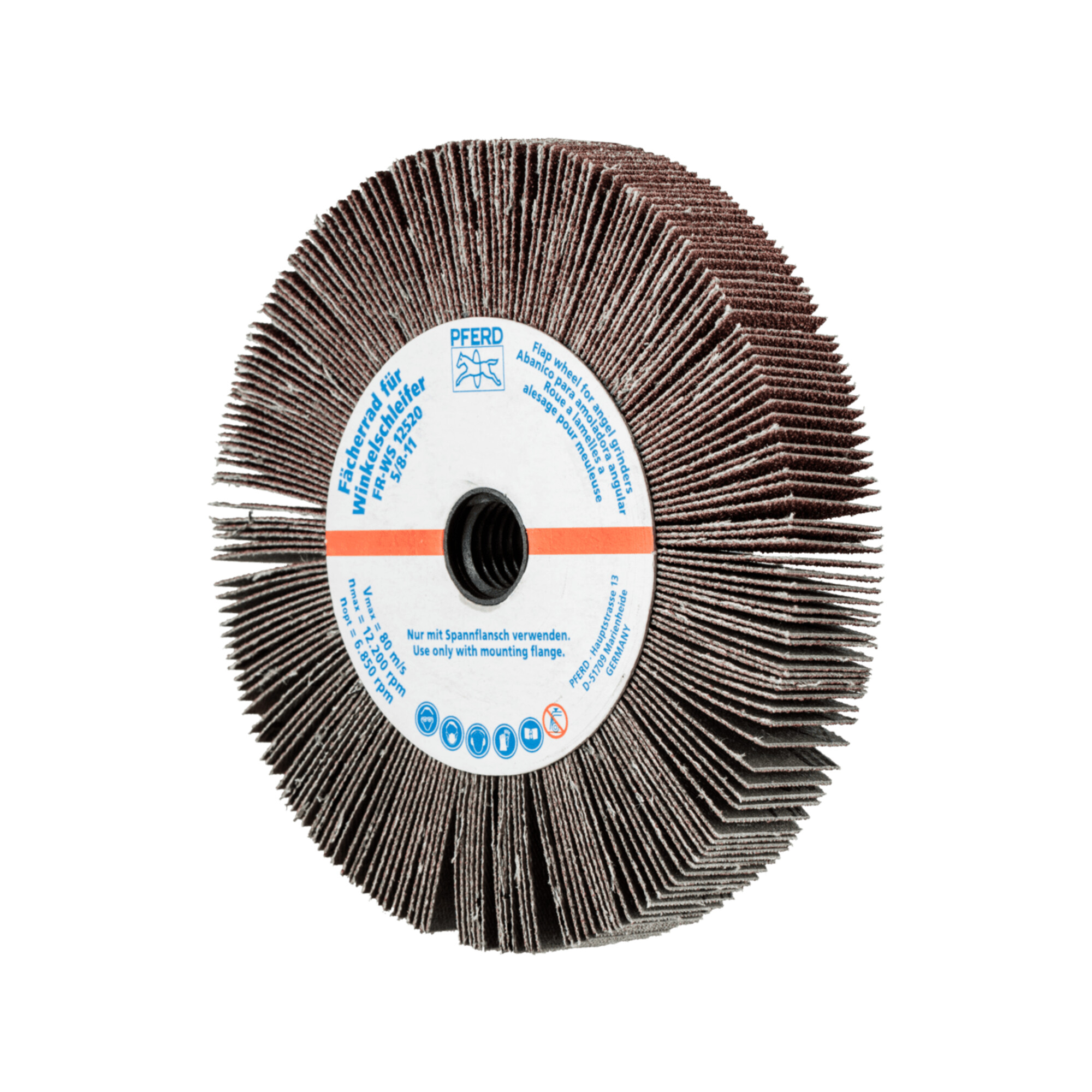PFERD TOOLS Lamellenschleifrad für Winkelschleifer FR WS Ø 125x20mm 5/8-11 A60 universelle Anwendung