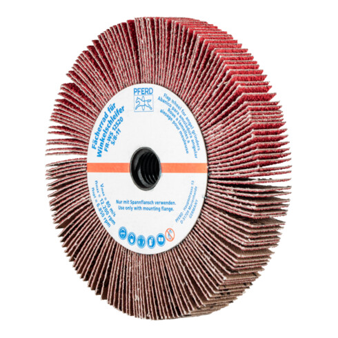 PFERD TOOLS Lamellenschleifrad für Winkelschleifer FR WS Ø 125x20mm 5/8-11 CO-COOL60 für Edelstahl