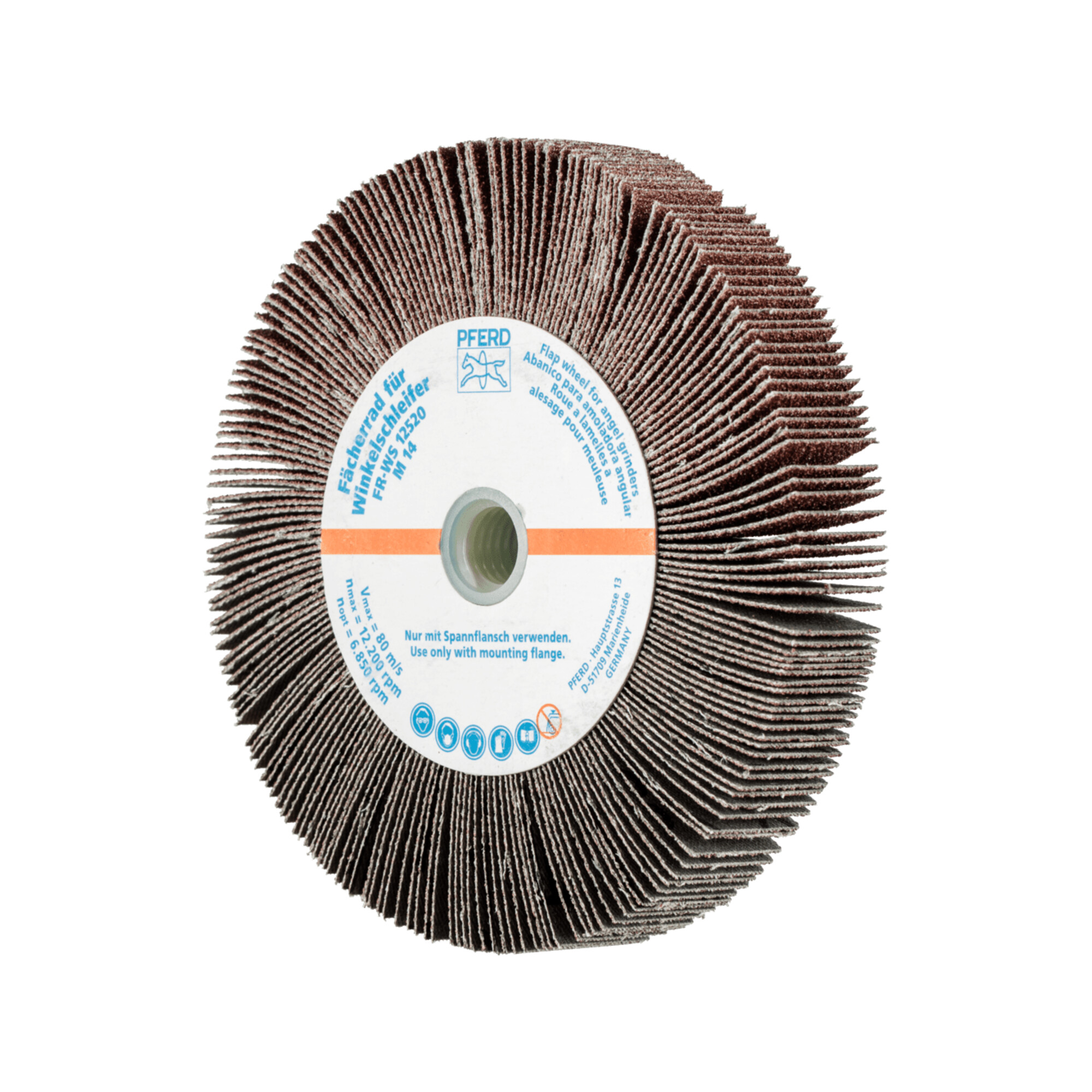 PFERD TOOLS Lamellenschleifrad für Winkelschleifer FR WS Ø 125x20mm M14 A60 universelle Anwendung