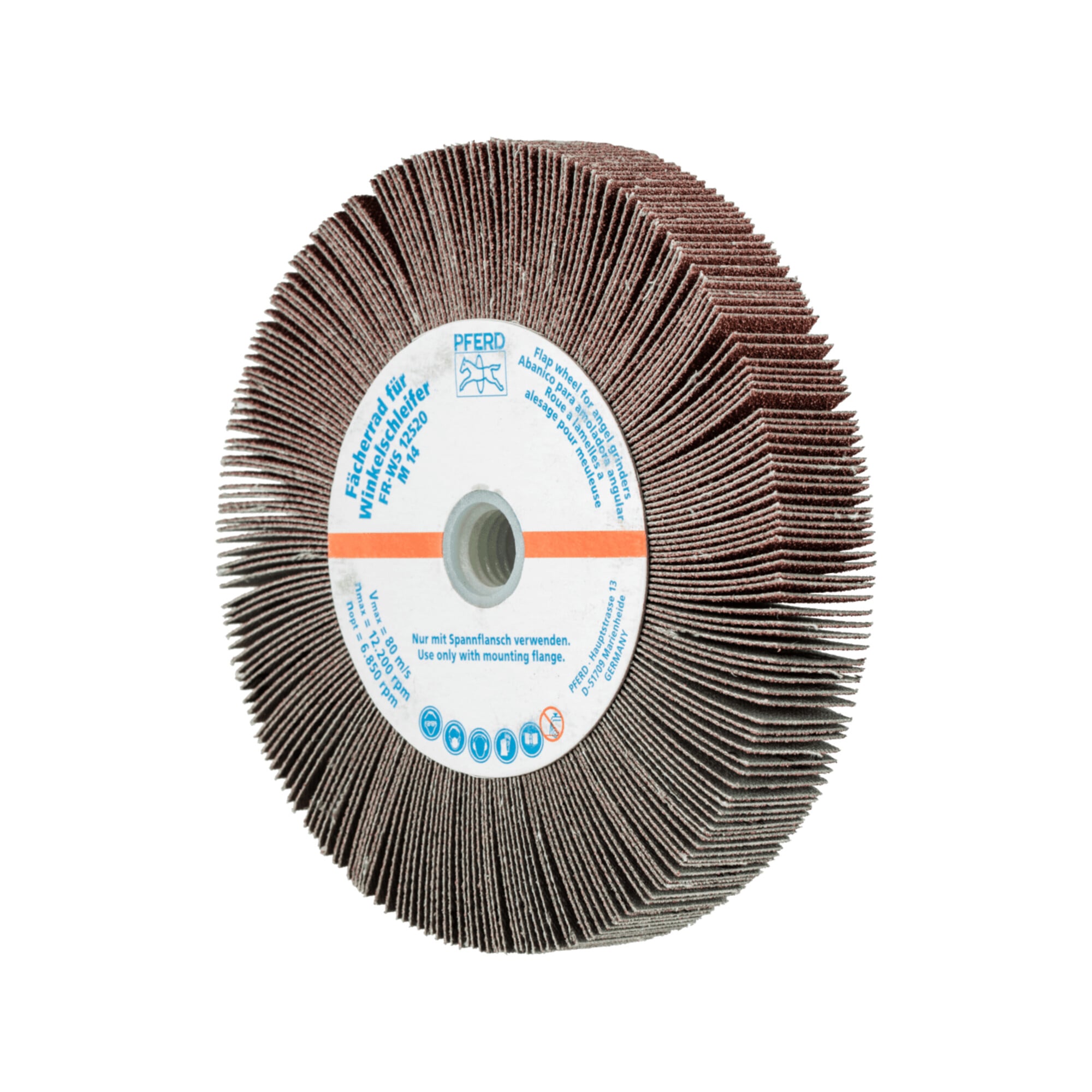PFERD TOOLS Lamellenschleifrad für Winkelschleifer FR WS Ø 125x20mm M14 A80 universelle Anwendung