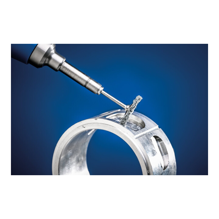 PFERD TOOLS Miniatur- Rundbürste RBU Ø 22x2 mm Schaft-Ø 2,34 mm Aluminium-Oxid-Filament-Ø 0,50mm Korn 320