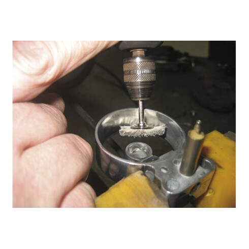 PFERD TOOLS Miniatur- Rundbürste RBU Ø 22x2 mm Schaft-Ø 3 mm SiC-Filament-Ø 0,55 mm Korn 320