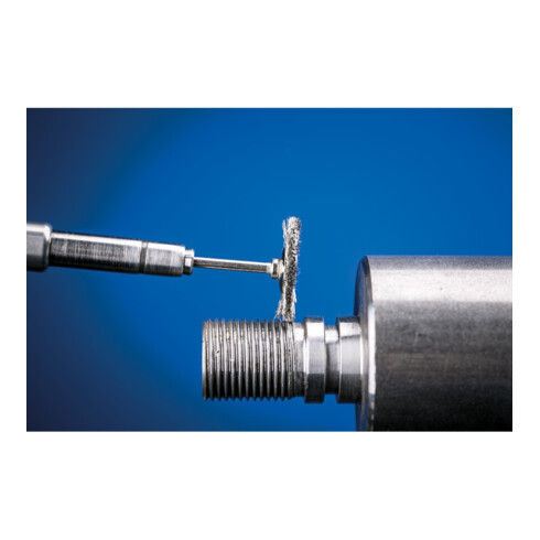 PFERD TOOLS Miniatur- Rundbürste RBU Ø22x2 mm Schaft-Ø3 mm Edelstahl-Draht-Ø0,10