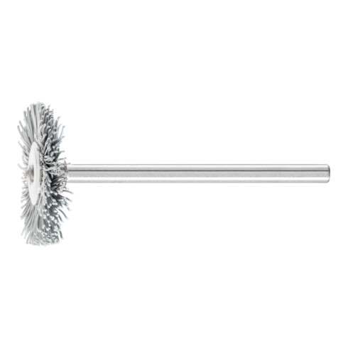 PFERD TOOLS Miniatur- Rundbürste RBU Ø22x2 mm Schaft-Ø3 mm SiC-Filament-Ø0,25 Korn 800