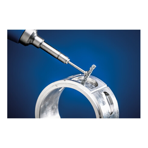 PFERD TOOLS Miniatur- Rundbürste RBU Ø22x2 mm Schaft-Ø3 mm SiC-Filament-Ø0,25 Korn 800