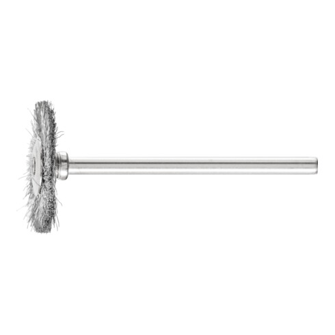 PFERD TOOLS Miniatur- Rundbürste RBU Ø22x2 mm Schaft-Ø3 mm Stahl-Draht-Ø0,10