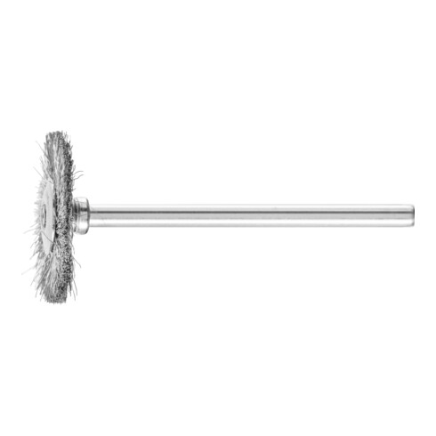 PFERD TOOLS Miniatur- Rundbürste RBU Ø22x2 mm Schaft-Ø3 mm Stahl-Draht-Ø0,10