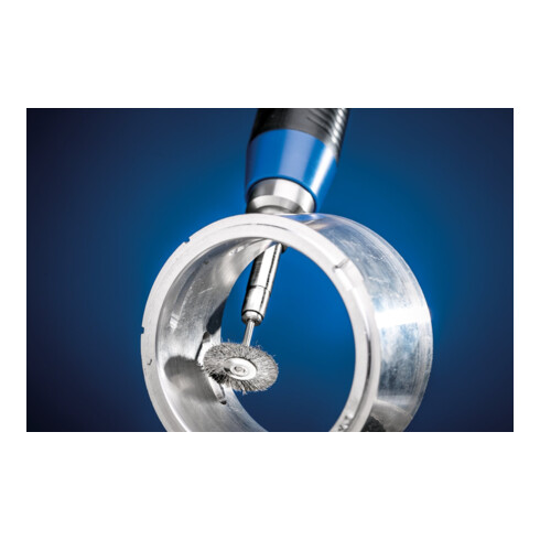 PFERD TOOLS Miniatur- Rundbürste RBU Ø32x2 mm Schaft-Ø3 mm Edelstahl-Draht-Ø0,10