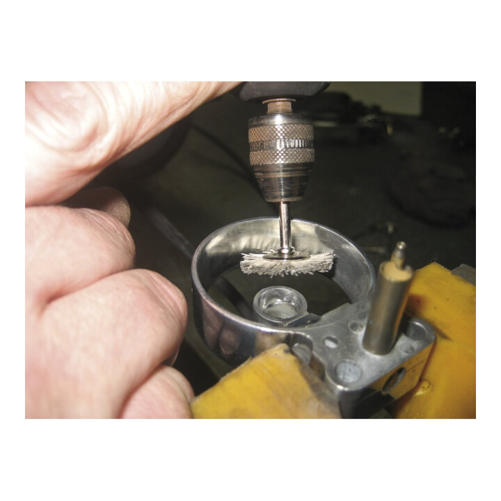 PFERD TOOLS Miniatur- Rundbürste RBU Ø 22x2 mm Schaft-Ø 3 mm Aluminium-Oxid-Filament-Ø 0,50mm Korn 320
