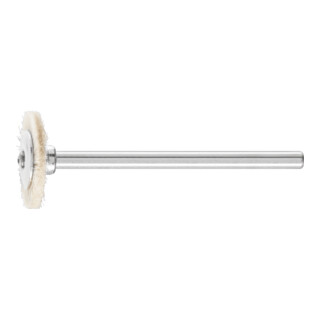 PFERD TOOLS Miniatur- Rundbürste RBU Ø16x2 mm Schaft-Ø3 mm weißes Ziegenhaar