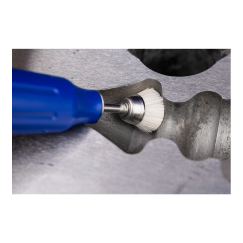 PFERD TOOLS Miniatur- Topfbürste TBU Ø18 mm Schaft-Ø2,34 mm weißes Ziegenhaar