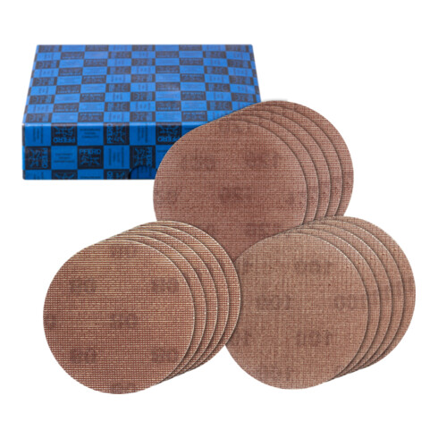 PFERD TOOLS Netz-Klettscheiben Set Grob 15-tlg. Ø 150 A80,100,120 staubarm auf Exzenterschleifer