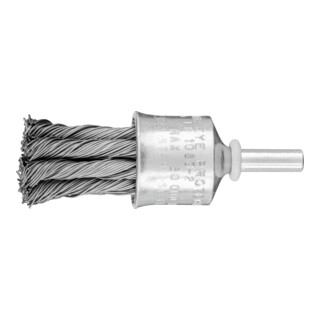 PFERD TOOLS Pinselbürste mit Schaft, gezopft PBG ST Stahldraht gezopft 6 mm