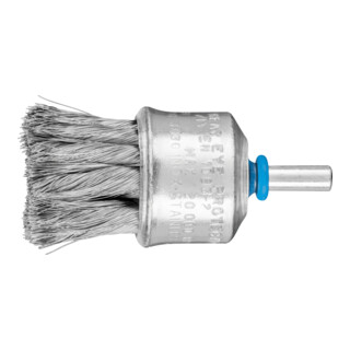 PFERD TOOLS Pinselbürste mit Kunststoffschutz gezopft PBG Ø30mm Schaft-Ø6 mm Edelstahl-Draht-Ø0,15