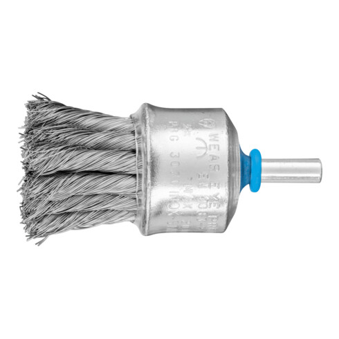 PFERD TOOLS Pinselbürste mit Kunststoffschutz gezopft PBG Ø30mm Schaft-Ø6 mm Edelstahl-Draht-Ø0,25
