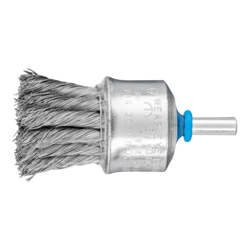 PFERD TOOLS Pinselbürste mit Kunststoffschutz gezopft PBG Ø30mm Schaft-Ø6 mm Edelstahl-Draht-Ø0,25