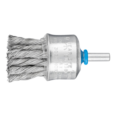 PFERD TOOLS Pinselbürste mit Kunststoffschutz gezopft PBG Ø30mm Schaft-Ø6 mm Edelstahl-Draht-Ø0,35