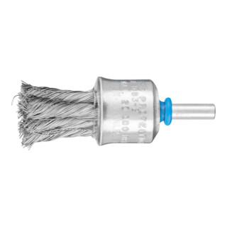 PFERD TOOLS Pinselbürste mit Kunststoffschutz gezopft PBG Ø23 mm Schaft-Ø6 mm Edelstahl-Draht-Ø0,25