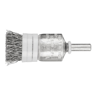 PFERD TOOLS Pinselbürste mit Stützring ungezopft PBUR Ø20mm Schaft-Ø6 mm Stahl-Draht-Ø0,35