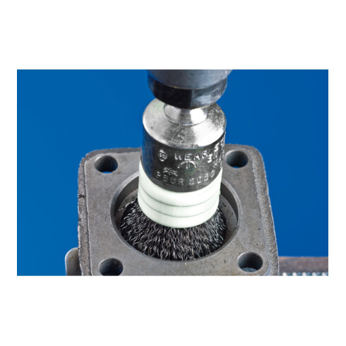 PFERD TOOLS Pinselbürste mit Stützring ungezopft PBUR Ø20mm Schaft-Ø6 mm Stahl-Draht-Ø0,35