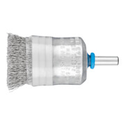 PFERD TOOLS Pinselbürste mit Stützring ungezopft PBUR Ø25 mm Schaft-Ø6 mm Edelstahl-Draht-Ø0,20