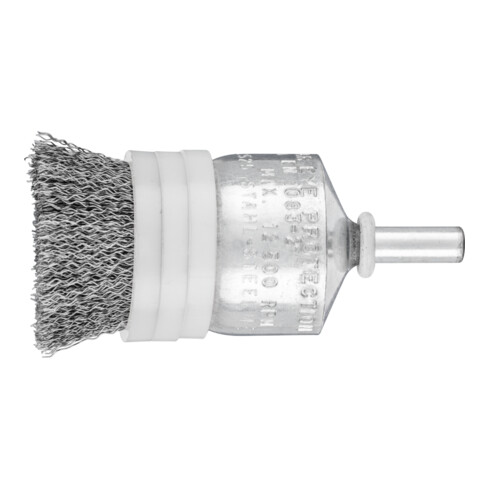 PFERD TOOLS Pinselbürste mit Stützring ungezopft PBUR Ø25 mm Schaft-Ø6 mm Stahl-Draht-Ø0,20
