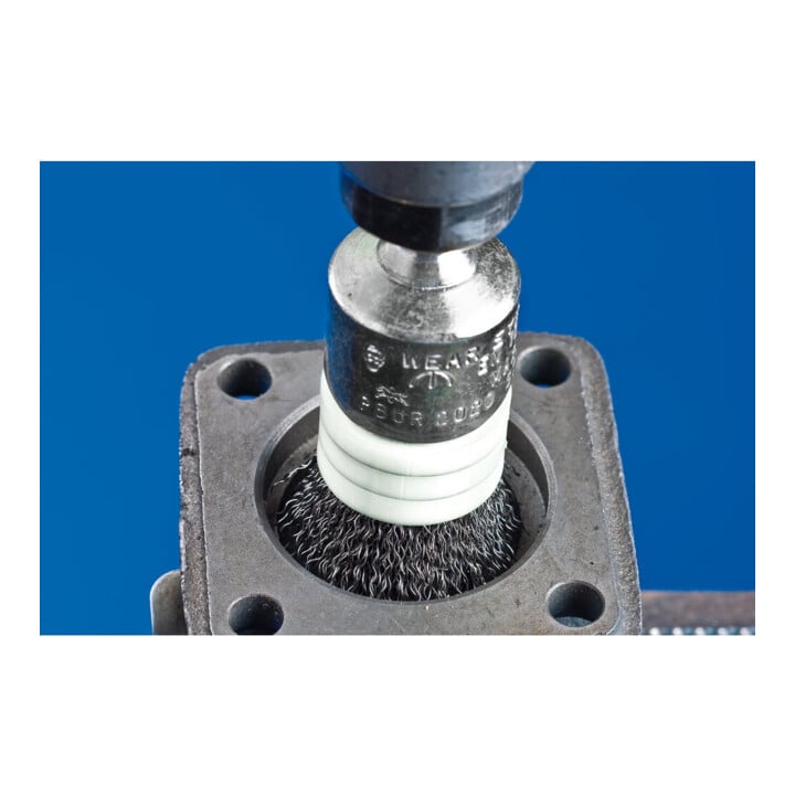 PFERD TOOLS Pinselbürste mit Stützring ungezopft PBUR Ø13 mm Schaft-Ø6 mm Edelstahl-Draht-Ø0,20