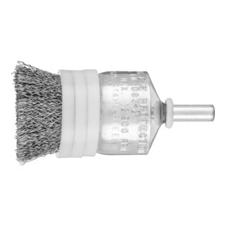 PFERD TOOLS Pinselbürste mit Stützring ungezopft PBUR Ø25 mm Schaft-Ø6 mm Stahl-Draht-Ø0,20