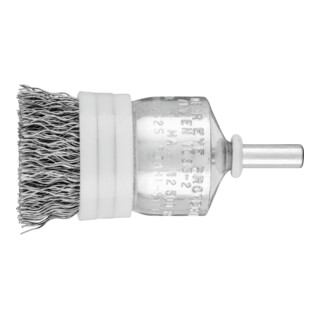 PFERD TOOLS Pinselbürste mit Stützring ungezopft PBUR Ø25 mm Schaft-Ø6 mm Stahl-Draht-Ø0,35