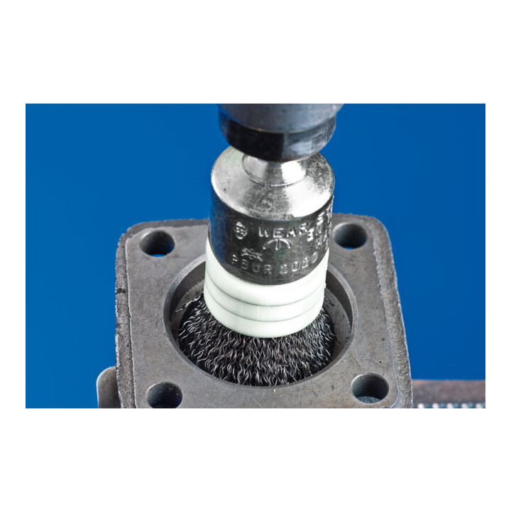 PFERD TOOLS Pinselbürste mit Stützring ungezopft PBUR Ø25 mm Schaft-Ø6 mm Stahl-Draht-Ø0,35