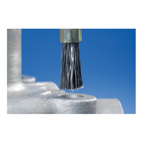 PFERD TOOLS Pinselbürste ungezopft PBU Ø10mm Schaft-Ø6 mm Edelstahl-Draht-Ø0,15