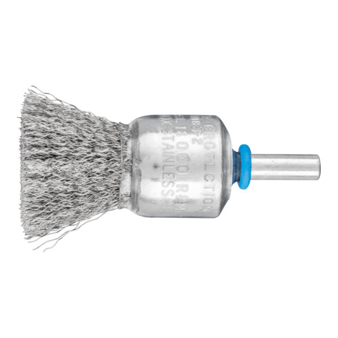 PFERD TOOLS Pinselbürste ungezopft PBU Ø20mm Schaft-Ø6 mm Edelstahl-Draht-Ø0,20