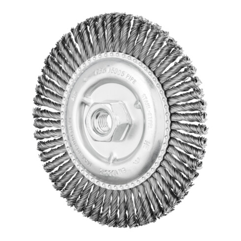 PFERD TOOLS PIPELINE Bürste gezopft RBG Ø 150x6 mm M14 Stahl-Draht-Ø 0,50mm Winkelschleifer