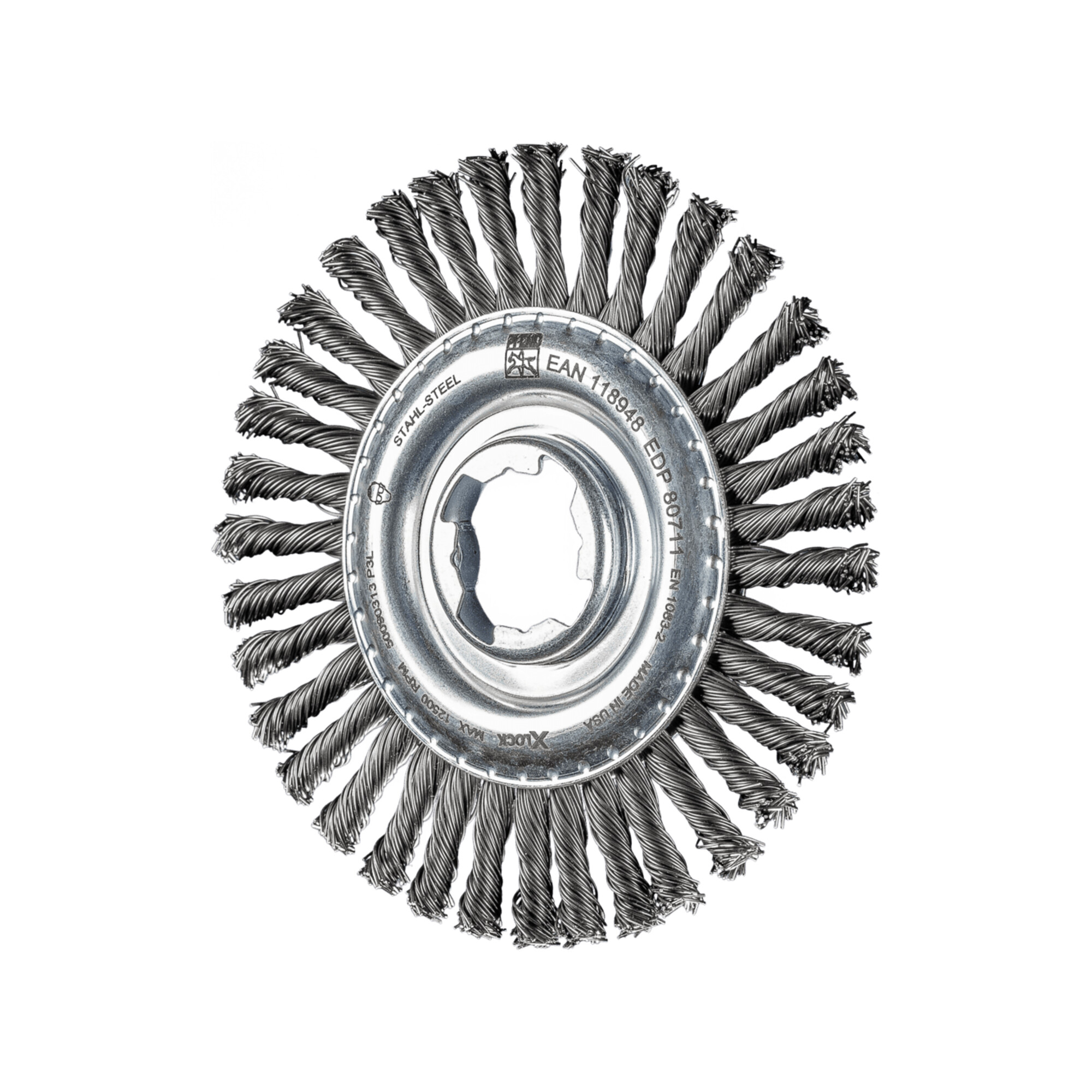 PFERD TOOLS PIPELINE Bürste gezopft RBG Ø 115x6 Bohrung 22,2 mm/X-LOCK Stahl-Draht-Ø 0,50mm Winkelschleifer