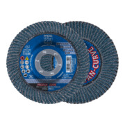 PFERD TOOLS POLIFAN CURVE Fächerscheibe PFR 115x22,23 mm Breite L Z40 SGP STEELOX für Stahl/Edelstahl