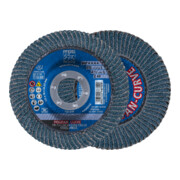 PFERD TOOLS POLIFAN CURVE Fächerscheibe PFR 115x22,23 mm Breite L Z40 SGP STEELOX für Stahl/Edelstahl