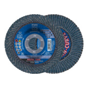 PFERD TOOLS POLIFAN CURVE Fächerscheibe PFR 115x22,23 mm Breite M Z40 SGP STEELOX für Stahl/Edelstahl