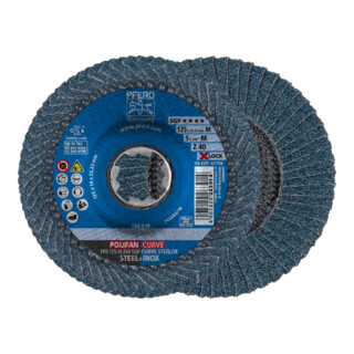 PFERD TOOLS POLIFAN-Fächerscheibe PFR 115-M Z40 SGP CURVE STEELOX/X-LOCK 40