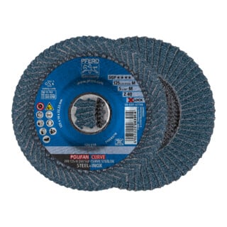 PFERD TOOLS POLIFAN-Fächerscheibe PFR 115-M Z40 SGP CURVE STEELOX/X-LOCK 40