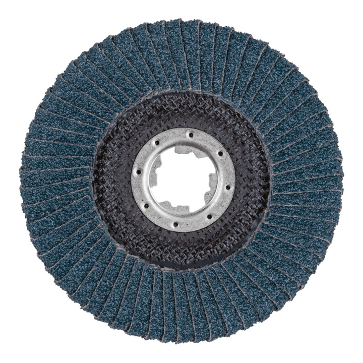 PFERD TOOLS POLIFAN CURVE Fächerscheibe PFR 125 mm X-LOCK Breite M Z40 SGP STEELOX für Stahl/Edelstahl