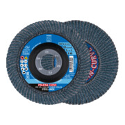 PFERD TOOLS POLIFAN CURVE Fächerscheibe PFR 125x22,23 mm Breite L Z40 SGP STEELOX für Stahl/Edelstahl (10)