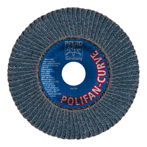 PFERD TOOLS POLIFAN CURVE Fächerscheibe PFR 125x22,23 mm Breite L Z40 SGP STEELOX für Stahl/Edelstahl (10)
