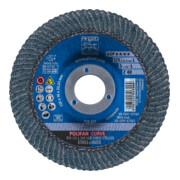 PFERD TOOLS POLIFAN CURVE Fächerscheibe PFR 125x22,23 mm Breite L Z40 SGP STEELOX für Stahl/Edelstahl