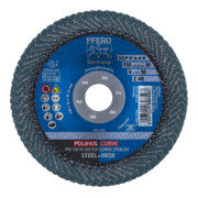 PFERD TOOLS POLIFAN CURVE Fächerscheibe PFR 150x22,23 mm Breite M Z40 SGP STEELOX für Stahl/Edelstahl-5