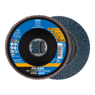 PFERD TOOLS POLIFAN-Fächerscheibe PFC 115 Z40 PSF STEELOX/X-LOCK