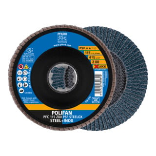 PFERD TOOLS POLIFAN-Fächerscheibe PFC 115 Z40 PSF STEELOX/X-LOCK