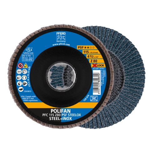 PFERD TOOLS POLIFAN-Fächerscheibe PFC 115 Z40 PSF STEELOX/X-LOCK