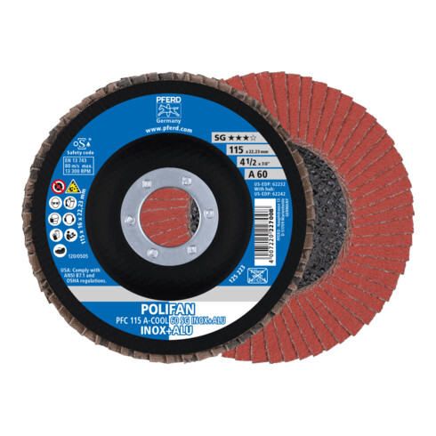 PFERD TOOLS Fächerschleifsch. Gewölbt A 40 SG -COOL 115 mm