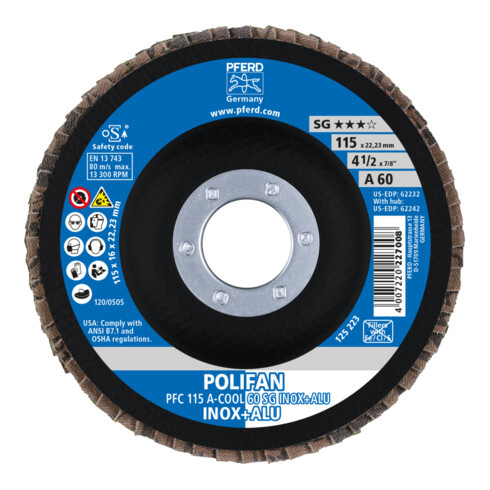 PFERD Fächerschleifsch. Gewölbt A 40 SG -COOL 115 mm